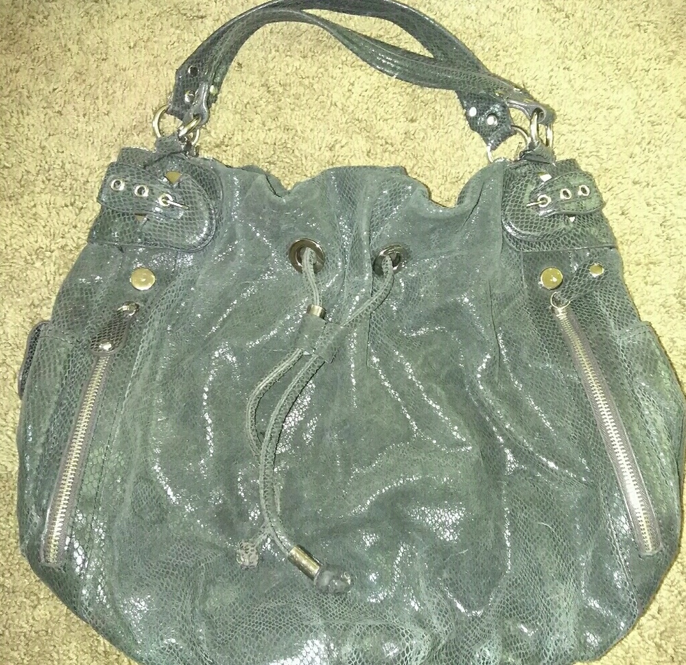 Black shimmer satchel